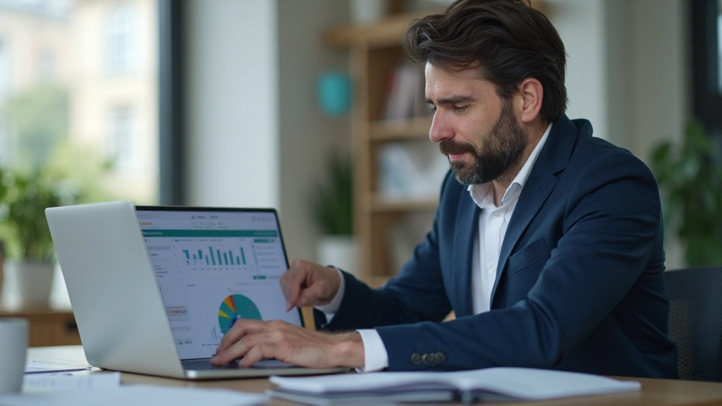 Профессиональный финансовый консультант анализирует инвестиционные графики на современном столе