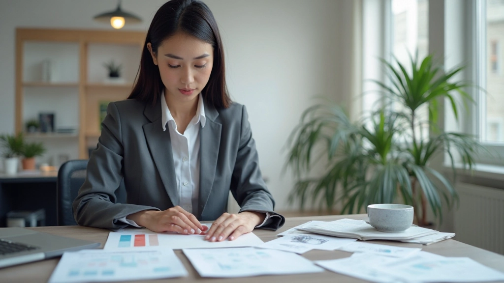 Профессиональный рабочий стол с финансовыми документами и калькулятором