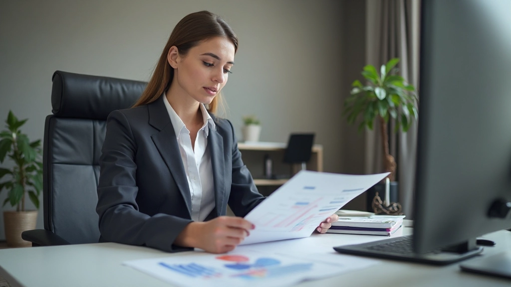 Профессиональный финансовый консультант работает с графиками и данными на столе